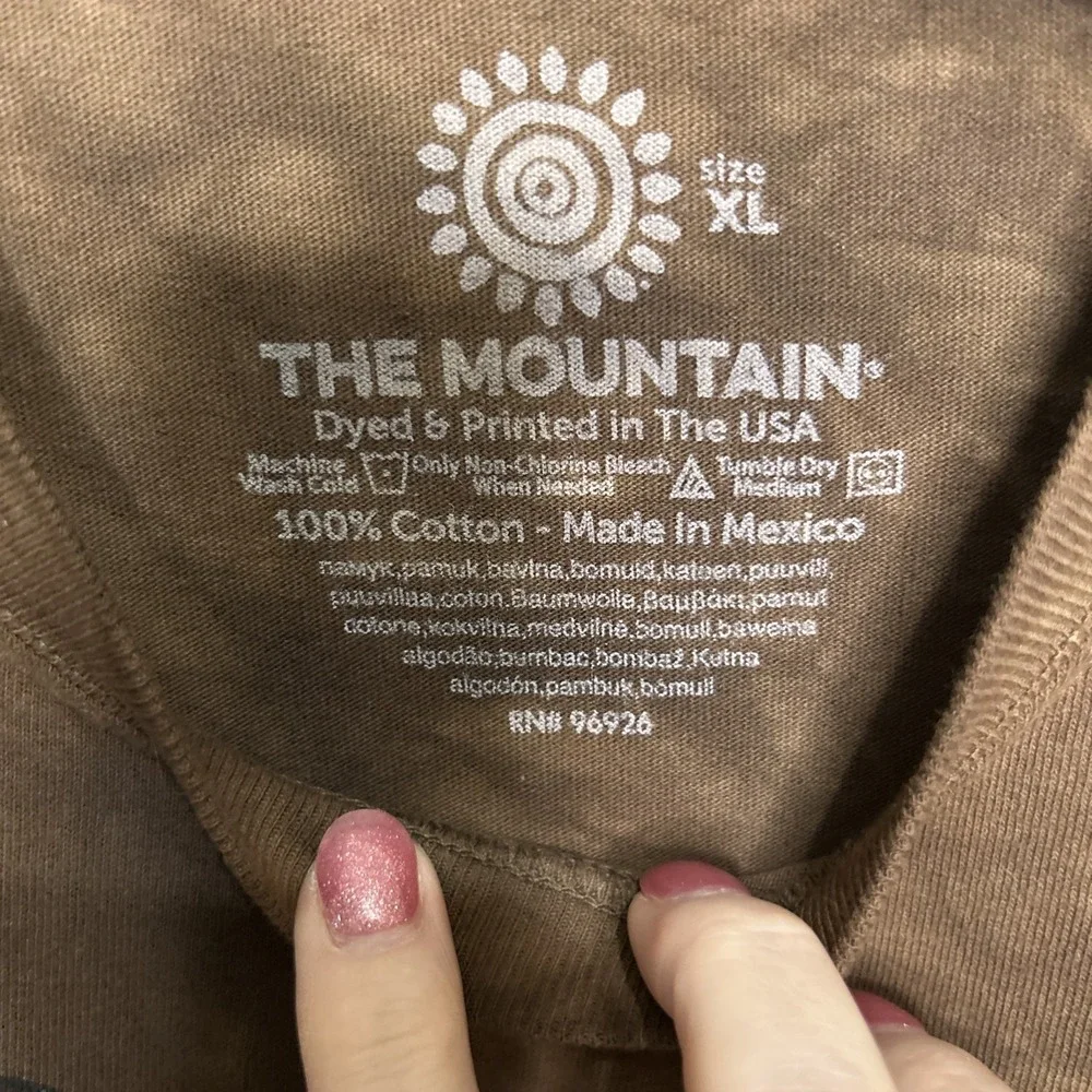 The Mountain Brown Motorcycle Eagle Flag USA Tee Shirt Ted Blaylock‎ Men XL